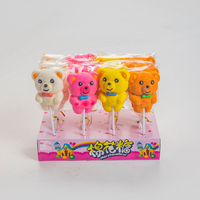 Hotverkopende cartoonvormige fruit-smakende snack, 30g suikerspinlollipop, kinderen zijn er dol op, ook geweldig voor supermarktgroothandel