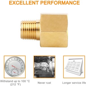 Kit d'adaptateurs réducteurs NPT en laiton H62, 4 tailles (1/8, 1/4, 3/8, 1/2), raccord hexagonal mâle-femelle pour tuyaux, 30 MPa, réparation industrielle et automobile - Product Image 5