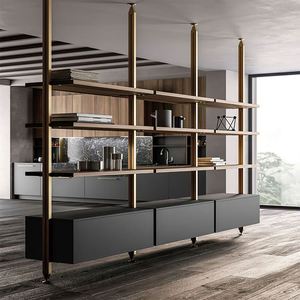 ผนังกั้นแบบมีลิ้นชักพร้อมตู้เก็บของ ดีไซน์ลายตะแกรงบันได - Product Image 3