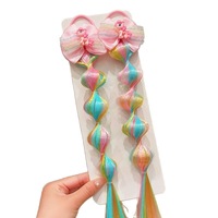 Nouveaux accessoires pour cheveux de dessin animé, nœud papillon, paillettes, plastique/résine, perruque à tresse à bulles Pinkie Pie, super irisé, petit élastique pour cheveux de fête