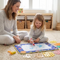 Tapis de dessin et d'écriture géant en tissu éducatif pour enfants - Jouet unisexe pour le dessin et l'écriture