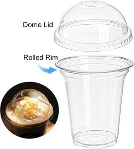 Gobelet en plastique transparent biodégradable et compostable de qualité alimentaire PLA avec couvercle - Product Image 4