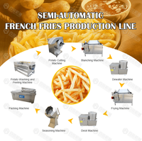 Ligne de production de frites à petite échelle 100 kg/h Machine de traitement de frites surgelées entièrement semi-automatique