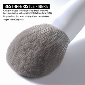 Juego de <span class=keywords><strong>Brochas</strong></span> de <span class=keywords><strong>Maquillaje</strong></span> Blancas de Lujo <span class=keywords><strong>BEILI</strong></span>, Mango de Madera de Seda de Maíz Suave, <span class=keywords><strong>Brochas</strong></span> Planas con Logotipo Personalizado para Base, Polvo y Corrector - Product Image 6