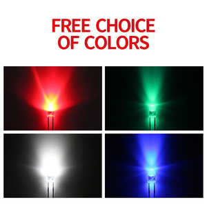 1000 đơn vị mỗi gói F4 / 4mm đầu tròn chân ngắn vô biên trong suốt ánh sáng trắng đỏ, xanh dương, xanh lá cây và vàng - Product Image 2