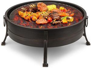 Brasero Exterior 2 en 1 Blumfeldt Catania, Combustible de Leña, Rejilla de Acero Inoxidable, Diámetro de 80 cm, Resistente al Calor, Protección Contra Chispas, Carbón - Product Image 4