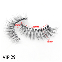 Vente en gros de faux cils 3D faits à la main, cils synthétiques en fibre végétale, 25mm de long, faux cils épais, bande complète
