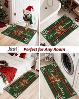 Tapis de cuisine à carreaux Buffalo vert Tapis de sol de cuisine antidérapant et résistant à la saleté Tapis de Noël lavable pour évier, blanchisserie