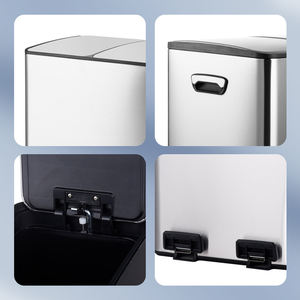 SY 11 galones 2x20L 40 <span class=keywords><strong>litros</strong></span> papel sin contacto nicho separación Industrial TAPA DE Metal <span class=keywords><strong>cubo</strong></span> de <span class=keywords><strong>basura</strong></span> de Bambú - Product Image 2