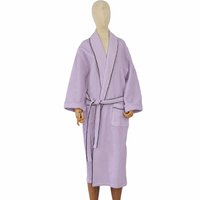 Peignoir en coton gaufré pour hôtel et spa, col kimono, pour adultes, style enveloppant, pour sources thermales et chambres d'hôtes, durable, couverture de protection, vente en gros