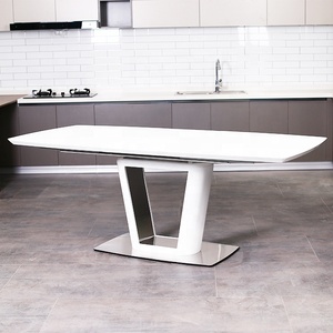 2025 New arrivals nhà bếp hiện đại phòng ăn tối đồ nội thất hình chữ nhật màu trắng mở rộng Gỗ bàn ăn - Product Image 2