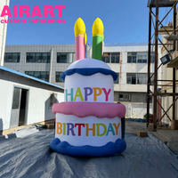 Gâteau gonflable décoratif double couche, article de décoration pour fête d'anniversaire, gâteau d'anniversaire gonflable