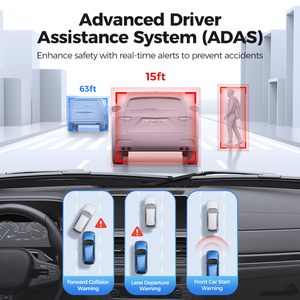 LINGDU D600 4K HDR 차량용 카메라 대시 캠 4K 내장 GPS 5G WiFi ADAS EN 음성 제어 대시 캠 전면 및 후면 - Product Image 4