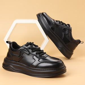 Collection Printemps Tendance : Baskets Décontractées Homme en Cuir Véritable à Semelle Épaisse – Chaussures Blanches Élégantes et Audacieuses, Confortables - Product Image 4