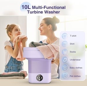 Car Use Electric Semi-Automatic Top Loading Single Tub Mini Portable Ultrasonic Underwear <b>Socks</b> Folding Bucket Washing Machine - Product Image 2
