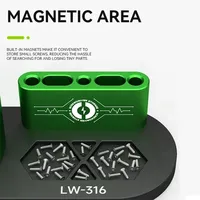 Support de rangement rotatif à 360° pour tournevis LUOWEI LW-316 avec aimants intégrés pour le rangement des tournevis de réparation