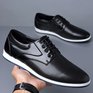 Round Autumn Slip-on Brands Men Luxury <b>Dress</b> Shoes Office Black and White <b>Dress</b> Shoes for Men Autumn Business Shoes - Product Image 2