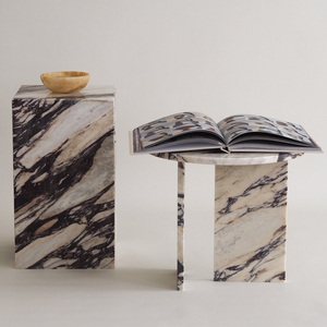 High End Custom Luxury Furniture Real Stone Coffee <strong>Table</strong> Low Plinth Italy Calacatta Viola <strong>White</strong> Marble <strong>Side</strong> <strong>Table</strong> - Product Image 3