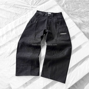 Jeans de Mezclilla Japonesa Original de Alta Calidad, Estilo Streetwear, Personalizados, Negros, Holgados, para Hombre - Product Image 1