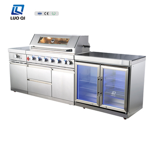 Cuisine extérieure de luxe haut de gamme barbecue en acier inoxydable avec brûleur latéral armoire à <span class=keywords><strong>vin</strong></span> réfrigérateur certifié CE - Product Image 2