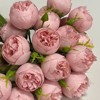 Bouquet de 27 roses thé et ranuncules en soie, style européen, noué à la main, fleurs artificielles blanches, pour remise de diplôme, Noël, taille personnalisée
