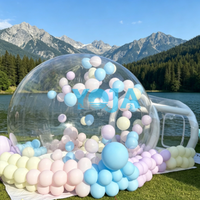 Dôme à bulles gonflable transparent avec tunnel, maison à bulles gonflable transparente pour fête d'anniversaire