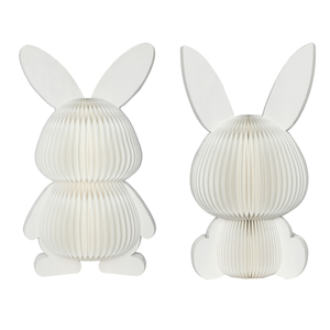 Large 3D Honeycomb Paper Bunny Decor Expandable Easter Paper Bunny Rabbit Decoration for Window Display Easter Mall Decoration