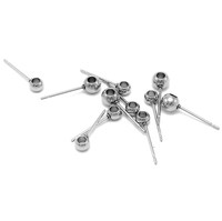 Boule traversante en acier inoxydable, perles avec trou, clous d'oreilles, boucles d'oreilles, accessoire de fabrication de bijoux