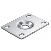 Plaque de montage en acier au carbone zingué sur mesure OEM, plaque de connexion robuste pour roues de meubles, pièce estampée en métal