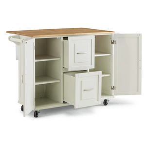 Îlot <span class=keywords><strong>de</strong></span> <span class=keywords><strong>cuisine</strong></span> moderne en bois sur roulettes avec grand rangement, table mobile portable avec plateau en bois massif pour la <span class=keywords><strong>cuisine</strong></span> - Product Image 1