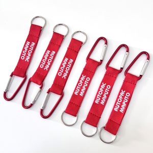 Tali Gantungan Kunci Pendek Grosir Bahan Poliester Sutra Cetak Promosi Custom Carabiner - Product Image 4