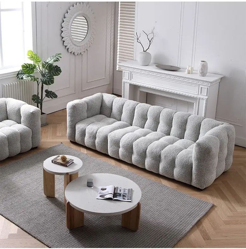Stile moderno italiano appartamento di lusso Hotel soggiorno mobili divano divano in velluto bianco divano moderno