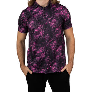 OEM Golf de luxe pour hommes pour polos 88% Polyester 12% Spandex Slim Fit Logo personnalisé imprimé numérique-T-shirts convertibles - Product Image 3