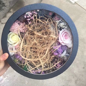 Cylinder Shape Transparent PVC Window Round Flower <strong>Box</strong> <strong>Bride</strong> Hand Gift of Flowers Soap Rose Flower Gift <strong>Box</strong> - Product Image 5
