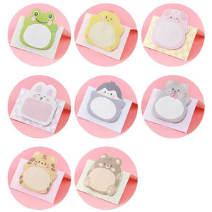 Notes autocollantes en forme de petits animaux de dessin animé – Papier à notes coloré et mignon, blocs-notes créatifs de forme simple pour le bureau et l'école - Product Image 4