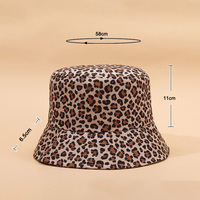 Topi Bucket Bordir Logo Kustom Grosir, Pelindung Matahari Bahan Katun, Topi Nelayan Motif Leopard Kustom, Fischerhut
