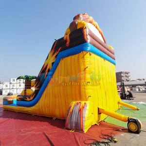 Dual lane outdoor kids party boounce house waterslide jumpers <b>inflatable</b> lava volcano <b>water</b> <b>slide</b> - Product Image 5