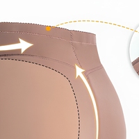 Culotte gainante taille haute une pièce respirante sans couture en nylon tricoté pour femme, effet rehausseur de fesses et de hanches, avec empiècements ajourés
