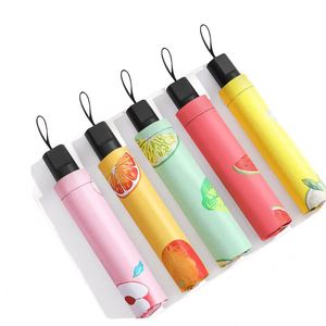 Parapluie pliant en trois sections, motif fruits et dessins animés, mignon, pour l'extérieur, protection solaire, petit cadeau créatif, cadeaux d'affaires, vente en gros - Product Image 2