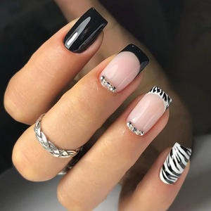 Uñas Postizas Cortas Estilo <span class=keywords><strong>Ballet</strong></span>, Estilo Francés Simple y Dulce, Estilo Europeo y Americano. - Product Image 5