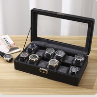 Nouvelle boîte de rangement pour montres en PU motif litchi double couche, organisateur 3 ou 6 compartiments, en suède gris, pour montres, bagues, boucles d'oreilles et colliers