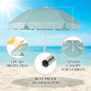 ร่มกันแดดกลางแจ้งขนาดใหญ่แบบพกพา ดีไซน์ทันสมัย ผลิตจากโพลีเอสเตอร์ สำหรับลานบ้าน สระว่ายน้ำ ชายหาด ควบคุมด้วยมือ รุ่นตรง - Product Image 2