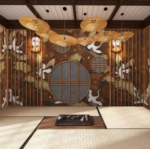 Japon Grue Papier Peint Japonais <span class=keywords><strong>Izakaya</strong></span> Log Style Décoration Ramen Sushi Matériel Japonais Boutique Papier Peint - Product Image 2