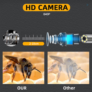 内視鏡カメラ 6LEDライト付き HDボアスコープ IP67防水 7mm検査カメラ 2MP 2倍ズーム 5mケーブル Android対応 STEM教育向けギフト - Product Image 3