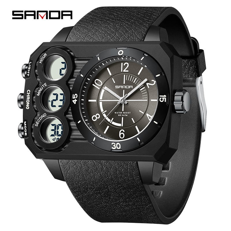 SANDA 6237 Multifunctional Sports Quartz Watch for Men - Rectangular ...