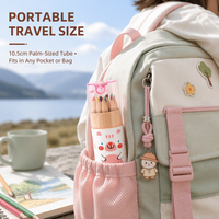 Ensemble de crayons de couleur à motifs d'animaux mignons avec taille-crayon, fournitures scolaires pour enfants, vente en gros