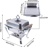 Offre Spéciale : Ensemble de Réchauds de Buffet de Luxe 4,5 L pour Hôtels, Plats de Service et Maintien au Chaud des Aliments, Doré