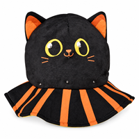 Chapeau en peluche chat noir lumineux personnalisé pour Halloween, accessoire de costume LED fantaisie pour événements