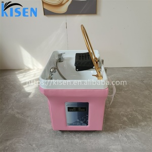 Kisen - Chaise de lavage portable moderne en similicuir rose, avec thérapie capillaire et vapeur - Offre spéciale - Product Image 6