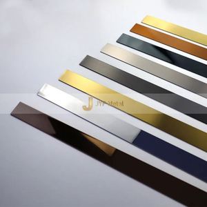 LL307 Accessoires de carrelage pour meubles, Bande décorative plate en acier inoxydable doré miroir 8K, Bande de finition pour carrelage, Bande décorative métallique - Product Image 3